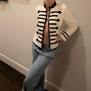 Lauren Ralph Lauren Ivory and Black Military Jacket